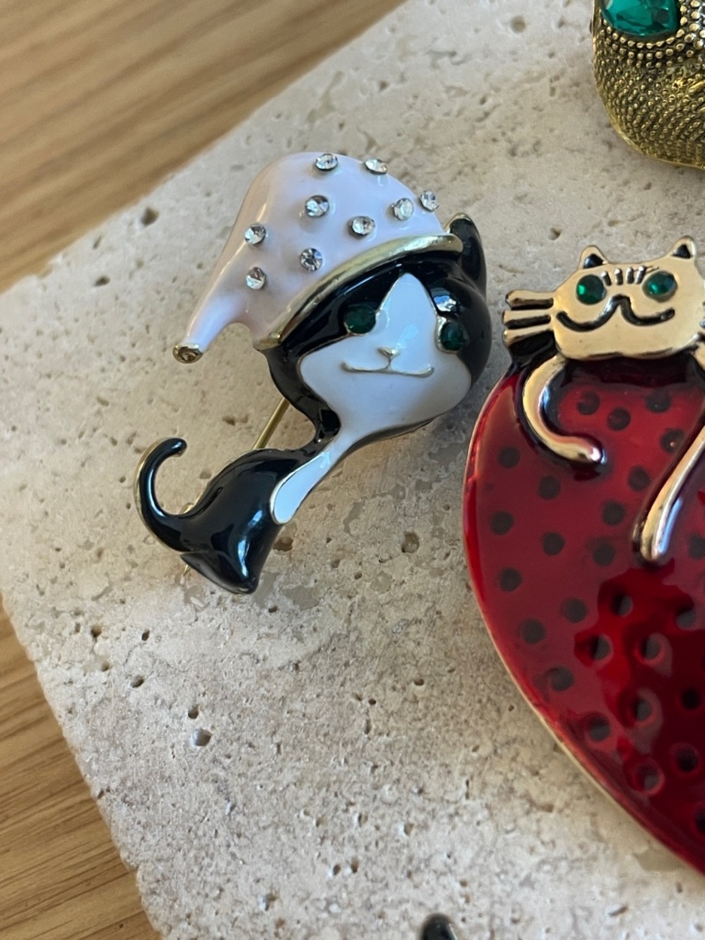Cat Brooch Bundle Black Cat Heart Whimsical Coquette Cute Animal Jewelry Set - Picture 6 of 7